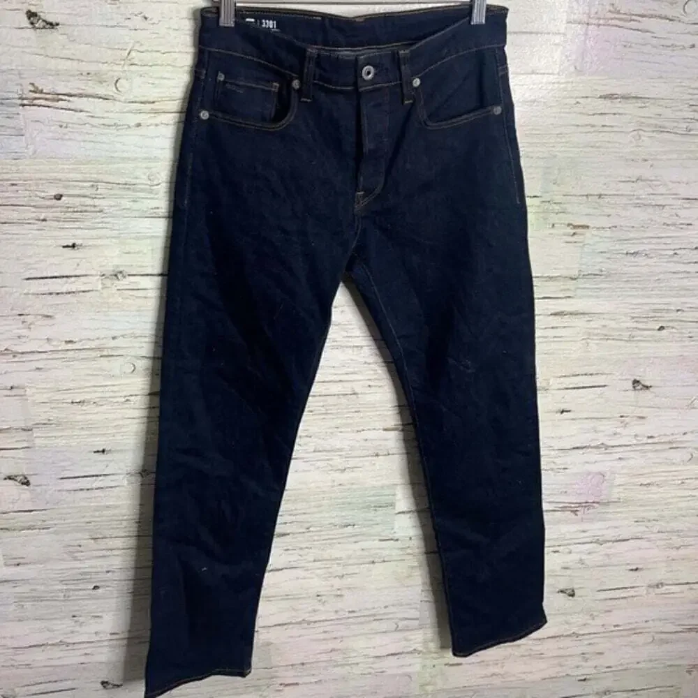 G-Star Raw 3301 Button Fly Straight Jeans Men's 28